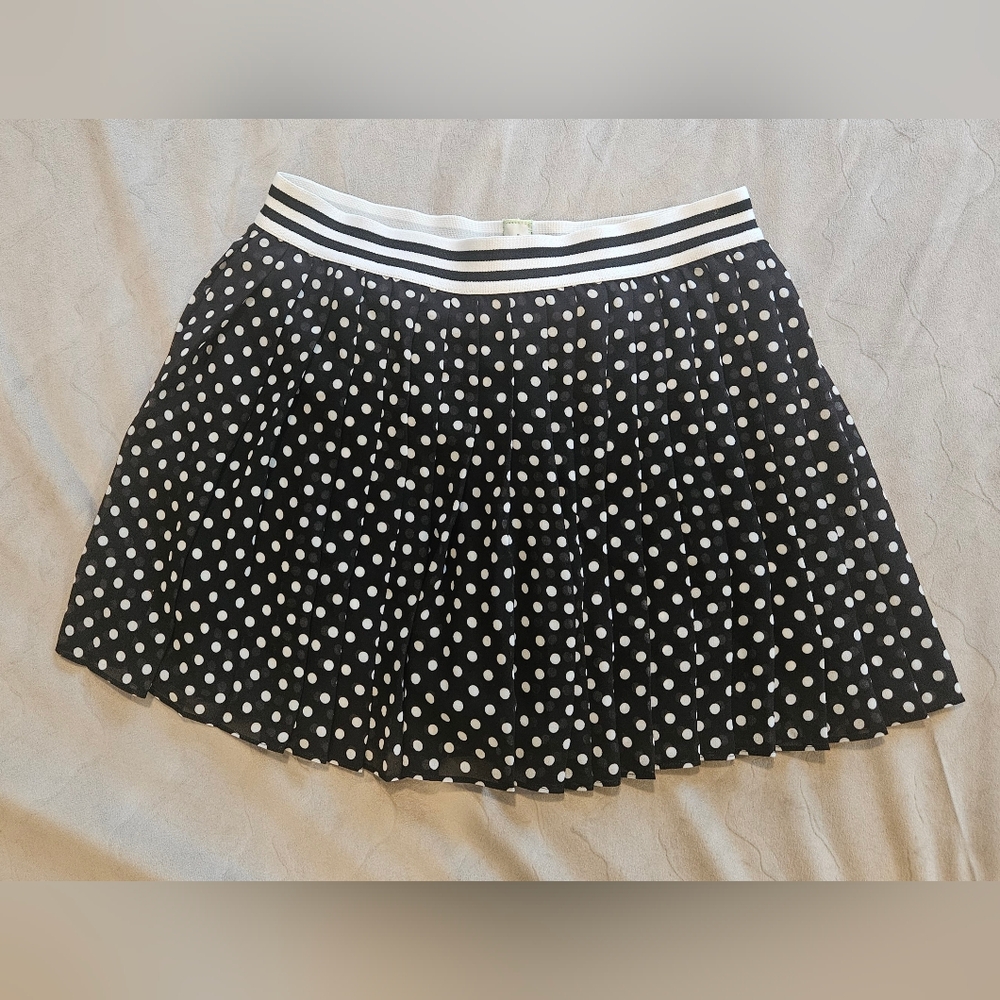 Elegant Black and White Polka Dot Skater Skirt